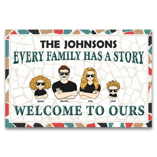 Young Family Welcome To Ours - Gift For Couples - Personalized Custom Doormat