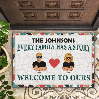 Young Family Welcome To Ours - Gift For Couples - Personalized Custom Doormat