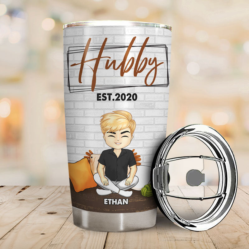 Chibi Couple Hubby Wifey - Personalized Custom Tumbler