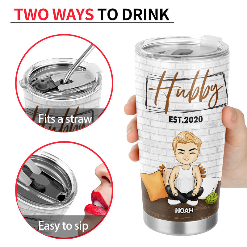 Chibi Couple Hubby Wifey - Personalized Custom Tumbler