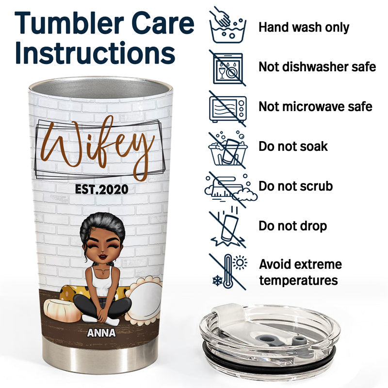 Chibi Couple Hubby Wifey - Personalized Custom Tumbler