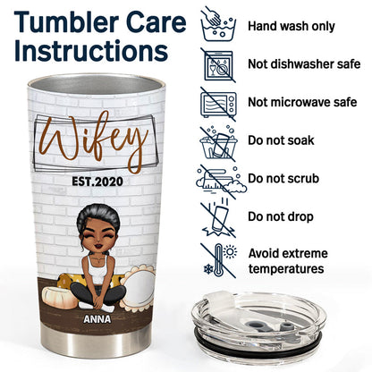 Chibi Couple Hubby Wifey - Personalized Custom Tumbler