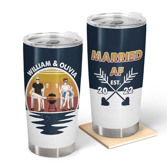 Married AF - Gift For Couples - Personalized Custom Tumbler
