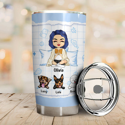 Simple Woman Reading - Gift For Dog Mom - Personalized Custom Tumbler