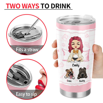 Simple Woman Reading - Gift For Dog Mom - Personalized Custom Tumbler