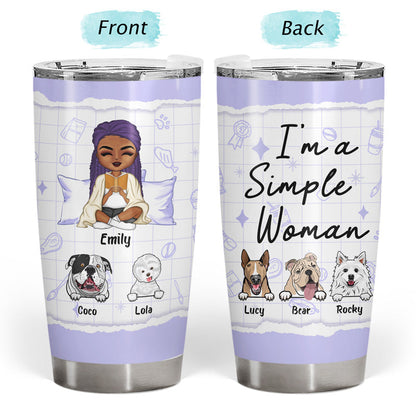 Simple Woman Reading - Gift For Dog Mom - Personalized Custom Tumbler