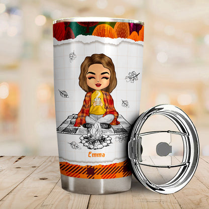 Pumpkin Spice Falling Leaves Autumn - Personalized Custom Tumbler