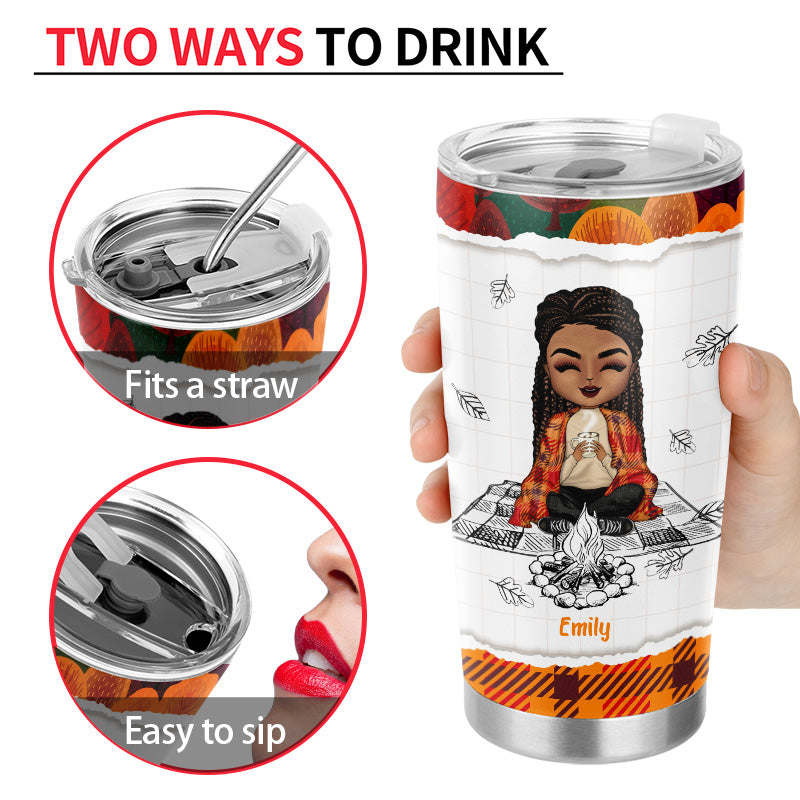 Pumpkin Spice Falling Leaves Autumn - Personalized Custom Tumbler