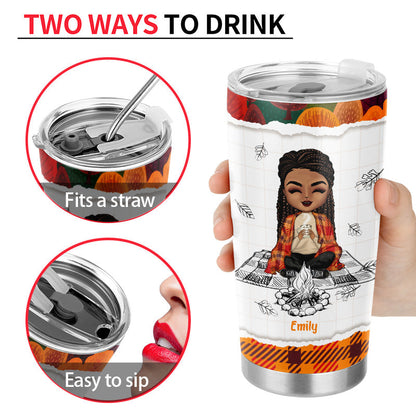 Pumpkin Spice Falling Leaves Autumn - Personalized Custom Tumbler