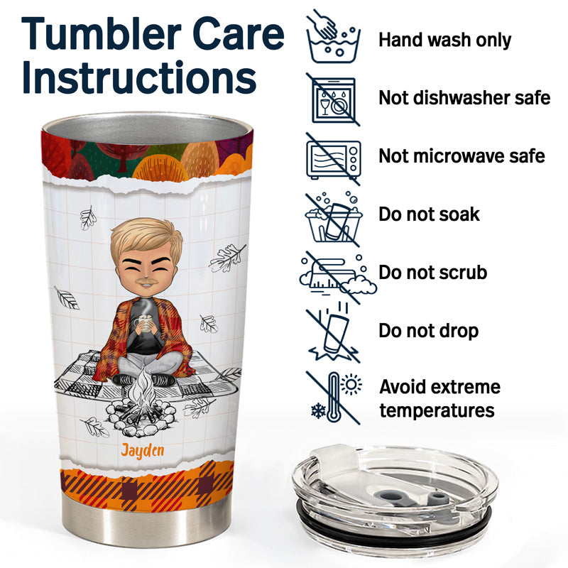 Pumpkin Spice Falling Leaves Autumn - Personalized Custom Tumbler