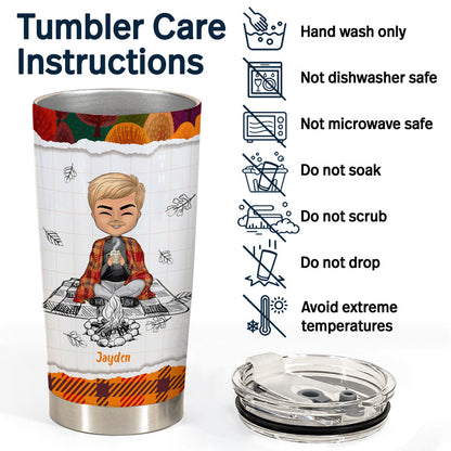 Pumpkin Spice Falling Leaves Autumn - Personalized Custom Tumbler