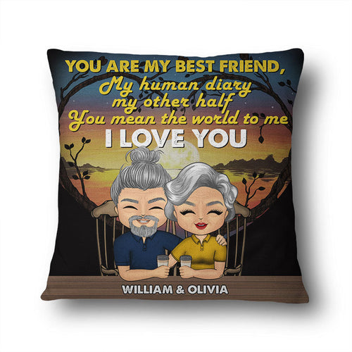 Old Couple You Mean The World To Me - Personalized Custom Pillow