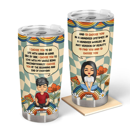 Couple Gift Chibi I Choose You - Personalized Custom Tumbler