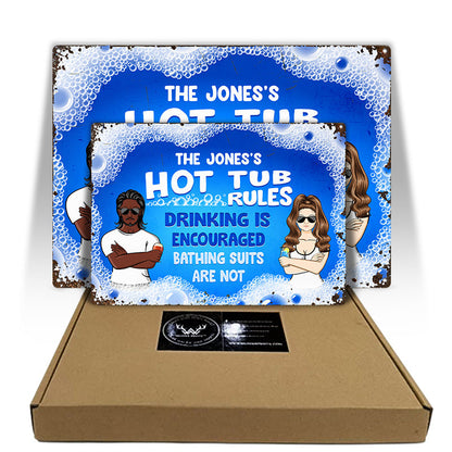 Swimming Pool Bathing Suits Are Not Encouraged - Personalized Custom Classic Metal Signs