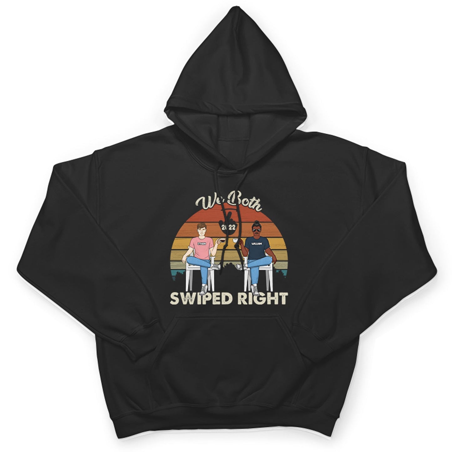 Both Swiped Right - Gift For Couples - Personalized Custom Hoodie