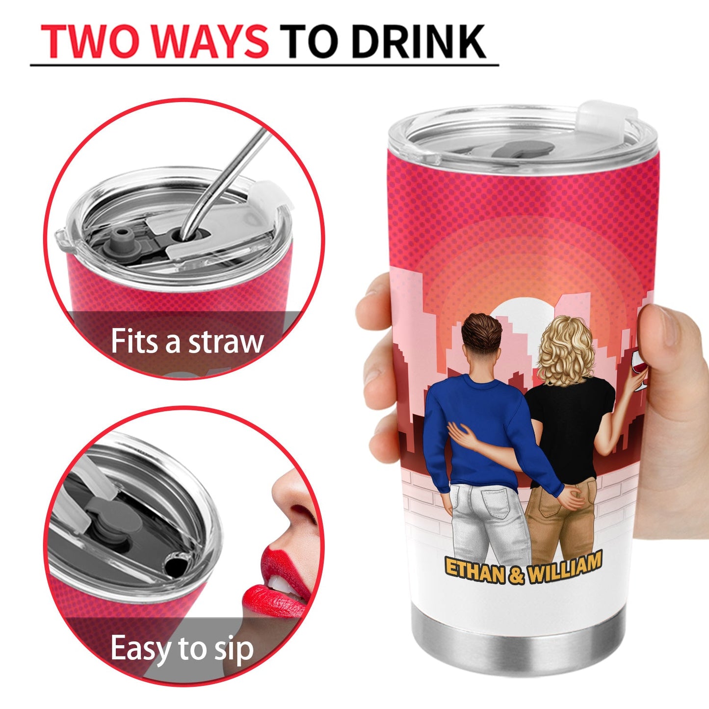 Swiped Right - Gift For Couples - Personalized Custom Tumbler