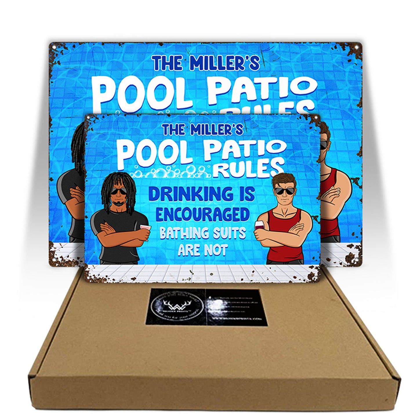 Swimming Pool Drinking Is Encourage - Personalized Custom Classic Metal Signs