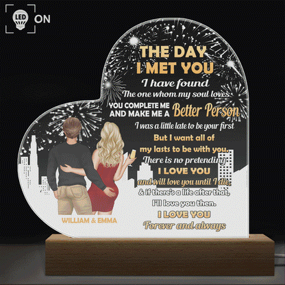 I Have Found The One - Gift For Couples - Personalized 3D Led Light Wooden Base