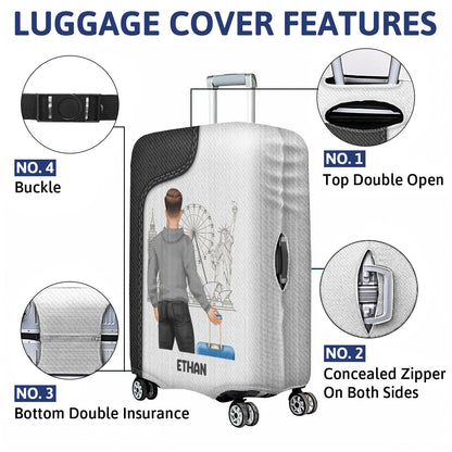 Traveling Just A Girl Boy Who Loves Traveling - Gift For Travelers - Personalized Custom Luggage Cover