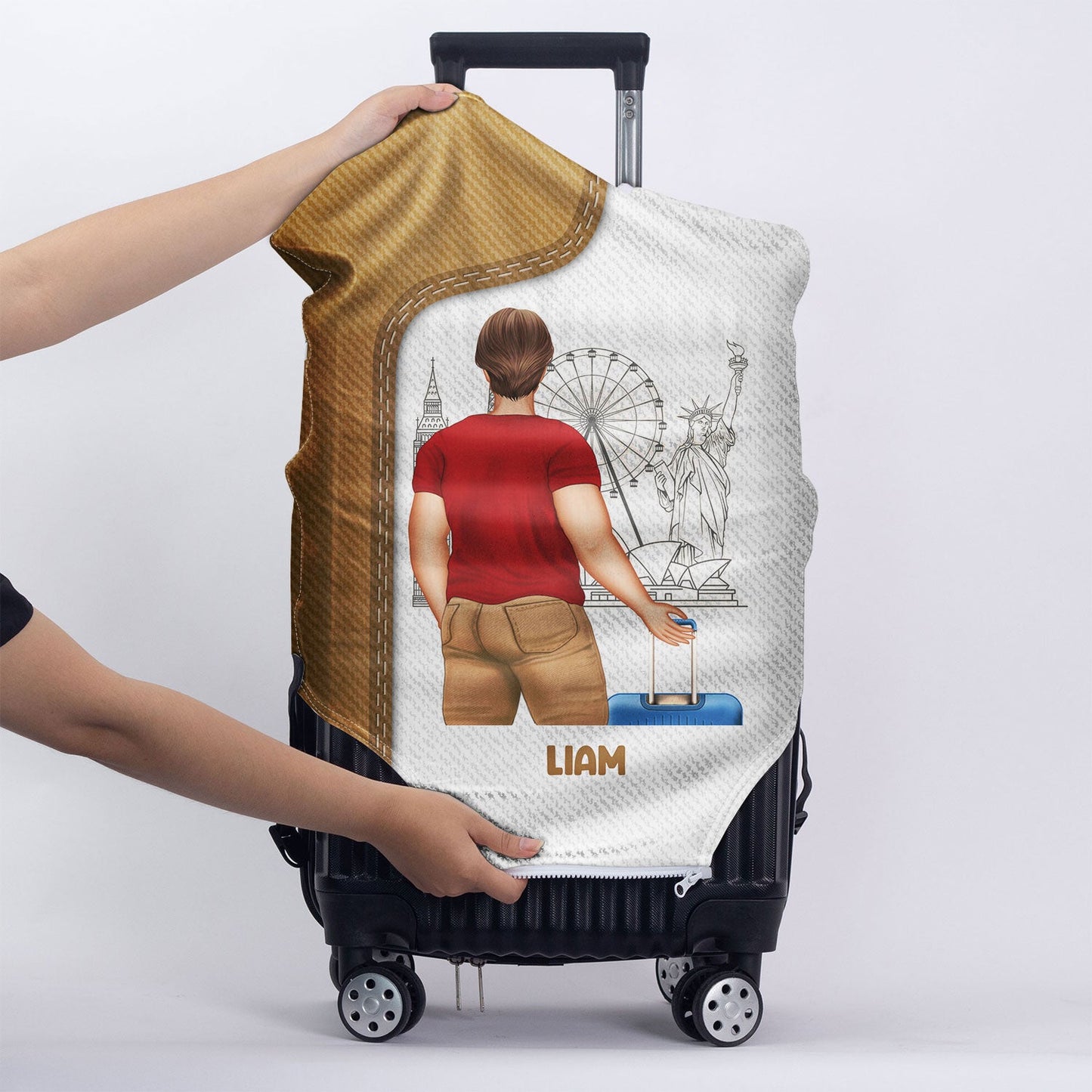 Traveling Just A Girl Boy Who Loves Traveling - Gift For Travelers - Personalized Custom Luggage Cover