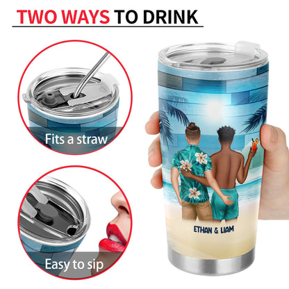 Beach Couple I Love You To The Beach - Gift For Couples - Personalized Custom Tumbler