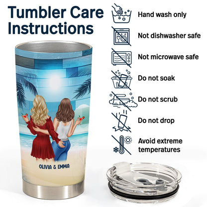 Beach Couple I Love You To The Beach - Gift For Couples - Personalized Custom Tumbler