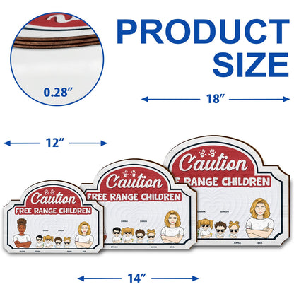 Free Range Children - Gift For Couples - Personalized Custom Shaped Wood Sign