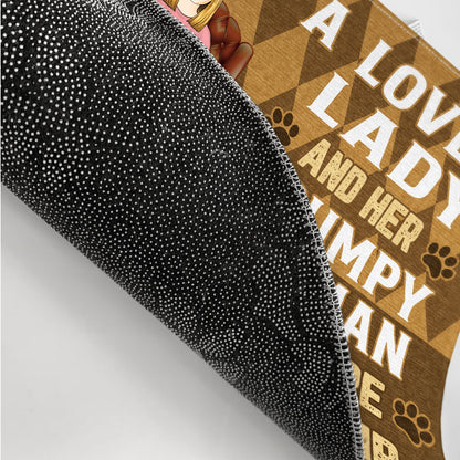 Dog Lovers Couple Lovely Lady And Grumpy Old Man - Gift For Dog Lovers - Personalized Custom Doormat