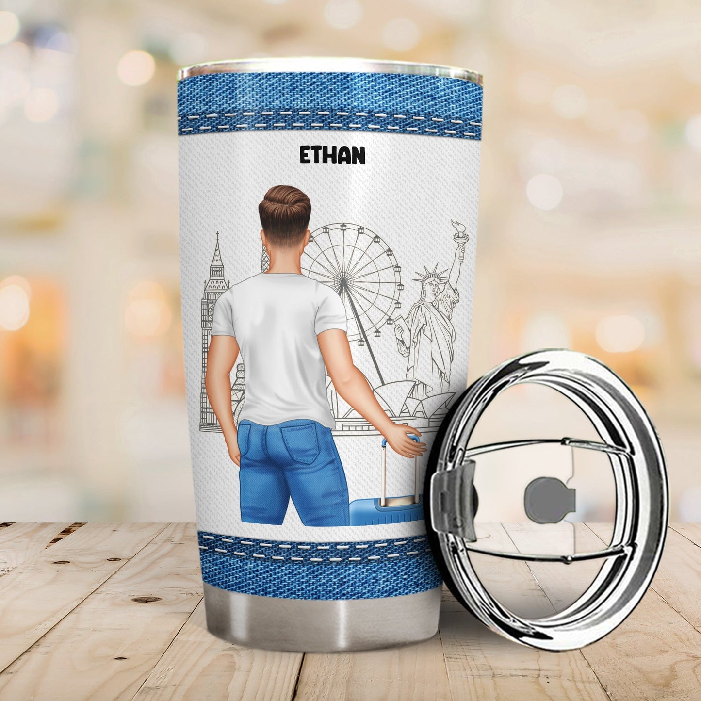 Traveling Jeans Just A Girl Who Loves Traveling - Gift For Travelers - Personalized Custom Tumbler