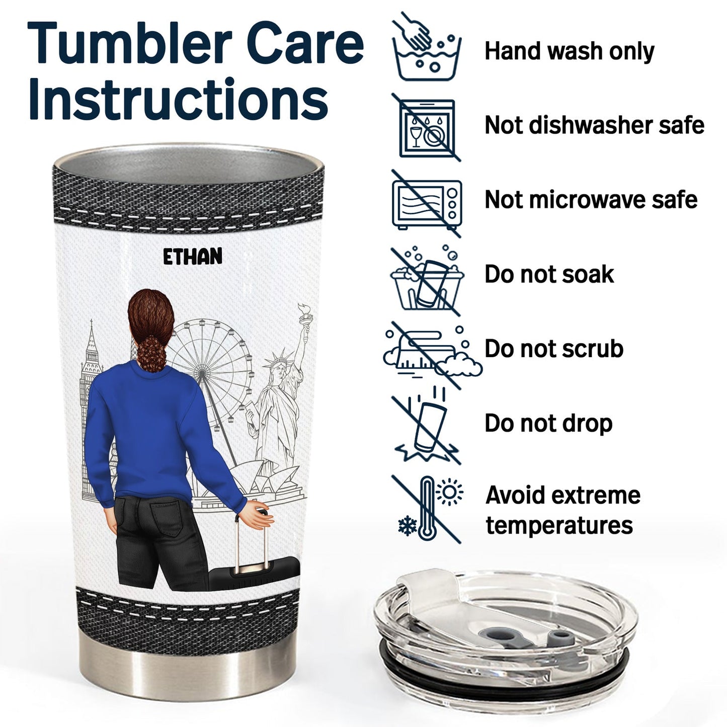 Traveling Jeans Just A Girl Who Loves Traveling - Gift For Travelers - Personalized Custom Tumbler