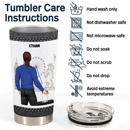 Traveling Jeans Just A Girl Who Loves Traveling - Gift For Travelers - Personalized Custom Tumbler