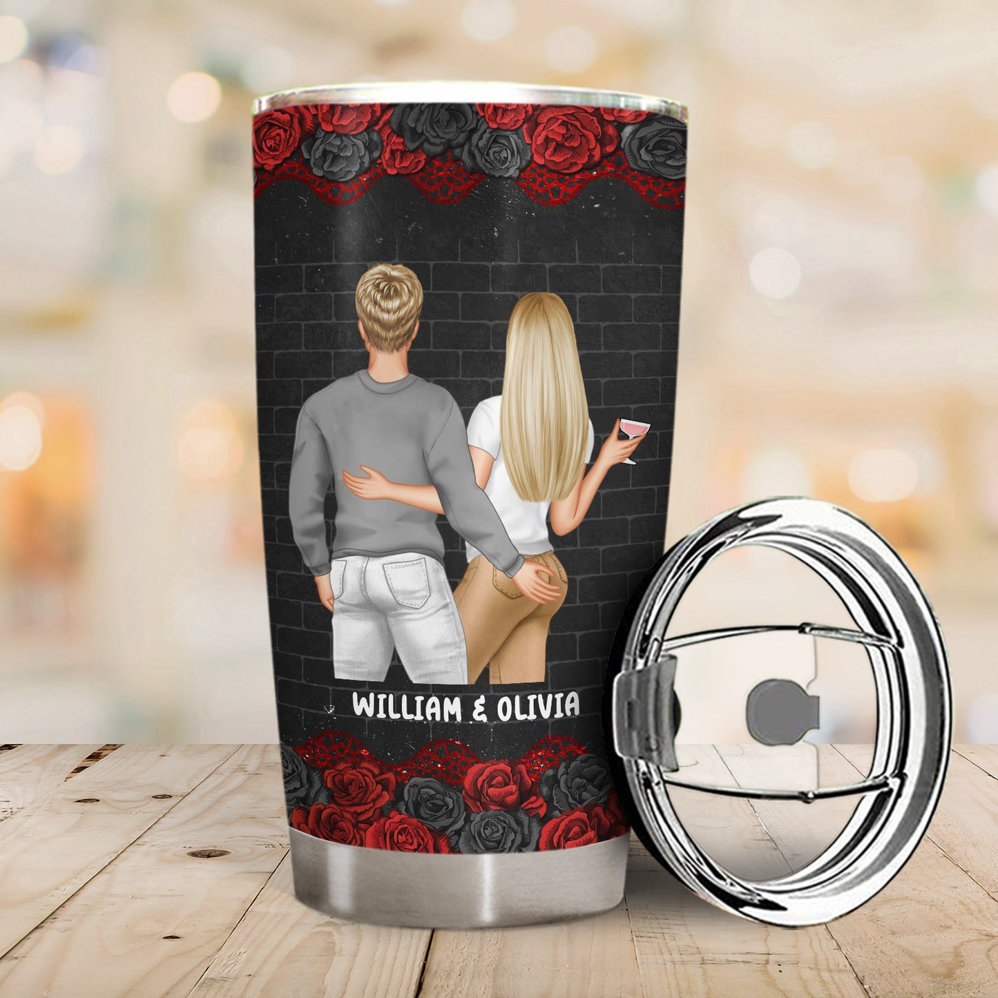 Couple Wish I Could Have Found You Sooner Black Ver - Gift For Couple - Personalized Custom Tumbler