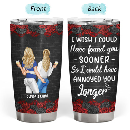 Couple Wish I Could Have Found You Sooner Black Ver - Gift For Couple - Personalized Custom Tumbler