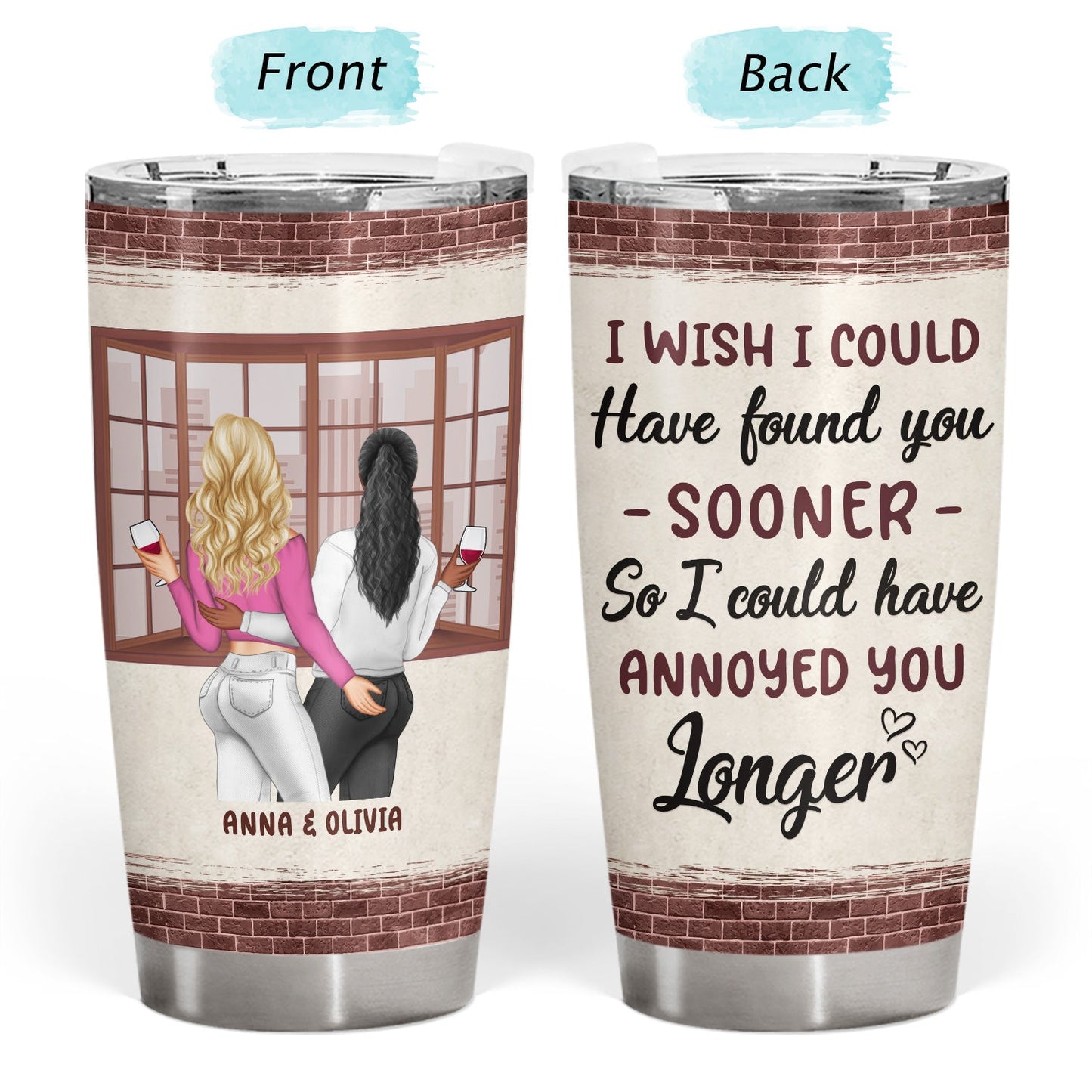 Couple I Could Have Found You Sooner Brick Ver - Gift For Couple - Personalized Custom Tumbler