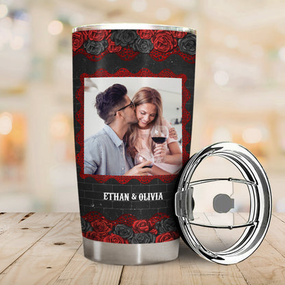 Couple Custom Photo You're The Only One Black Ver - Gift For Couple - Personalized Custom Tumbler
