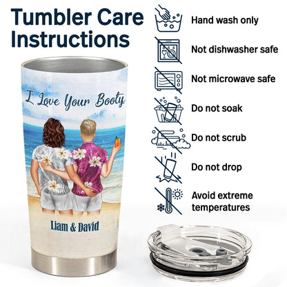 Beach Couple I Adore You & Love Every Part Of You - Gift For Couple - Personalized Custom Tumbler