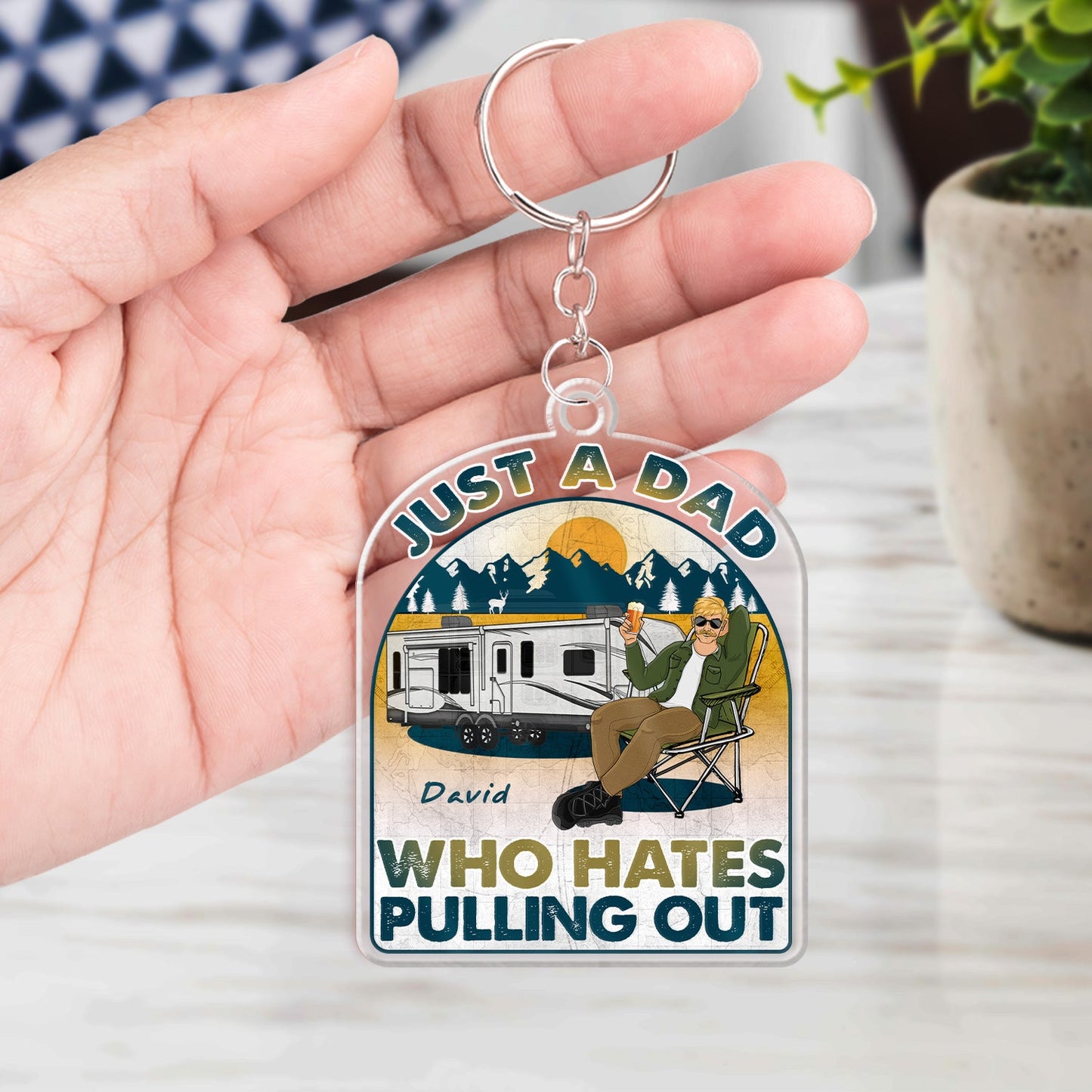 Camping Who Hates Pulling Out - Gift For Father - Personalized Custom Acrylic Keychain