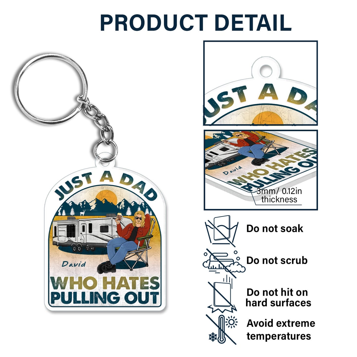 Camping Who Hates Pulling Out - Gift For Father - Personalized Custom Acrylic Keychain