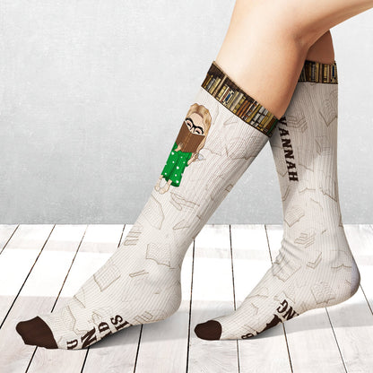 I'm Reading - Gift For Book Lovers - Personalized Socks