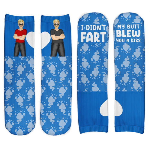 Blew You A Kiss - Gift For Couples - Personalized Socks