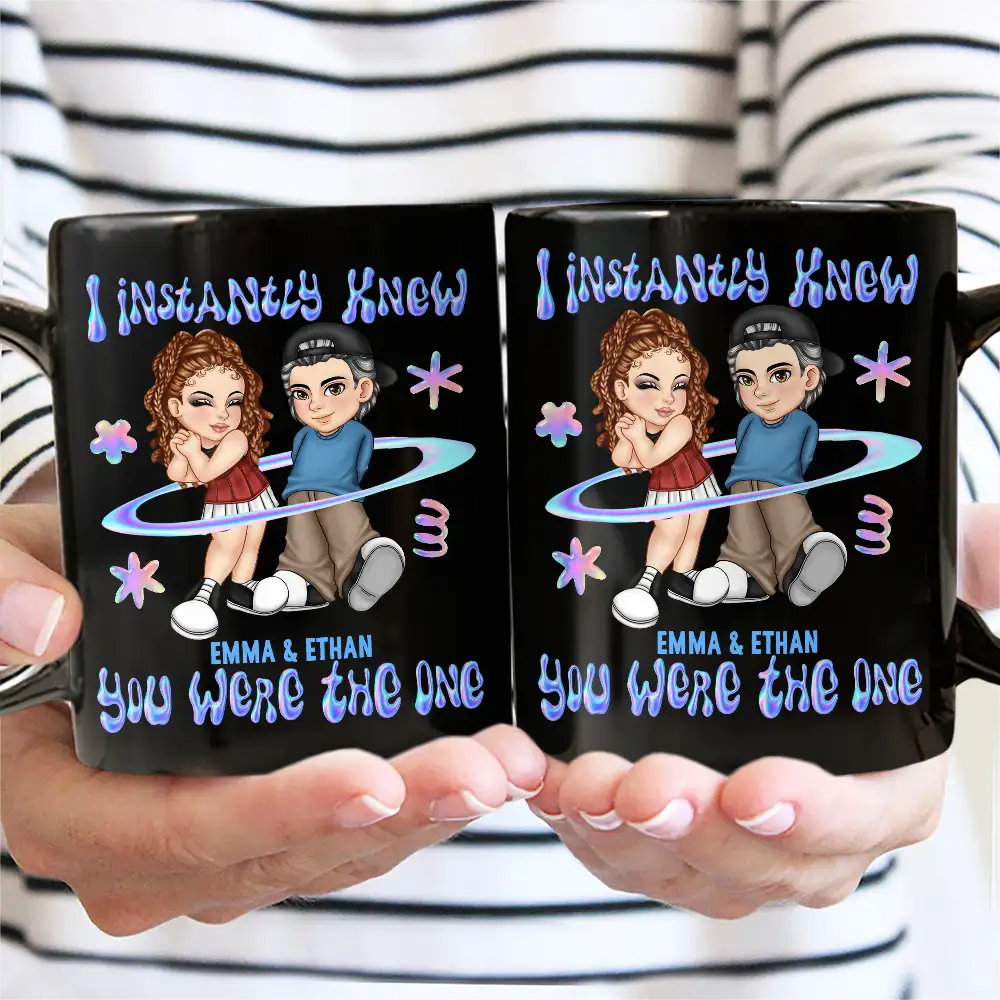 Y2K Couple I Instantly Knew You Were The One - Personalized Black Mug