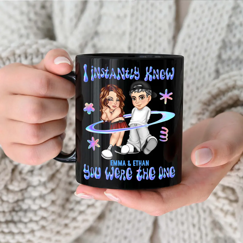 Y2K Couple I Instantly Knew You Were The One - Personalized Black Mug