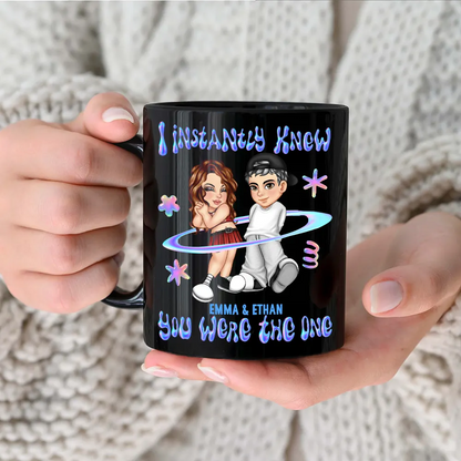 Y2K Couple I Instantly Knew You Were The One - Personalized Black Mug