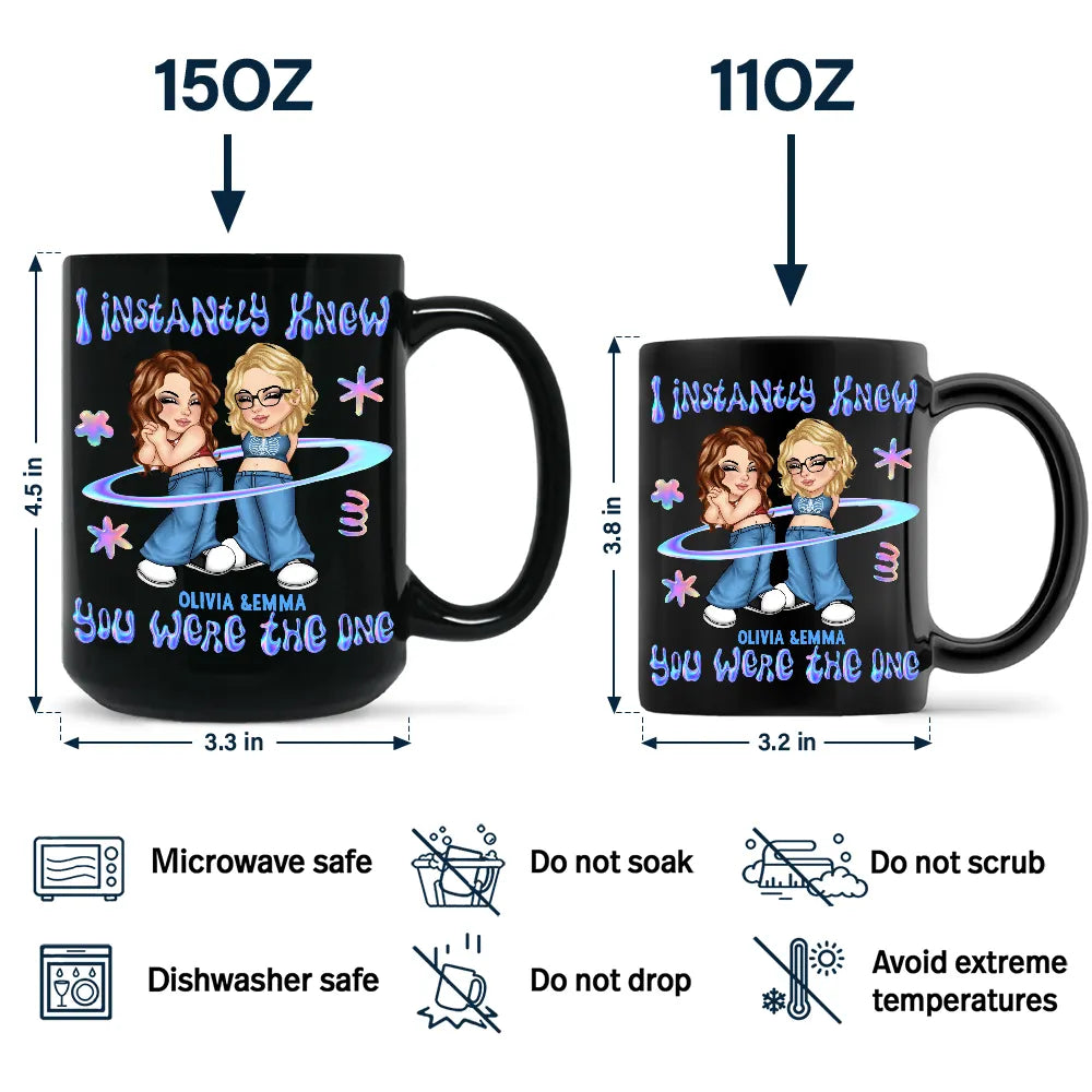 Y2K Couple I Instantly Knew You Were The One - Personalized Black Mug
