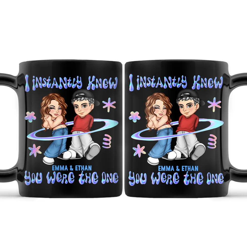 Y2K Couple I Instantly Knew You Were The One - Personalized Black Mug