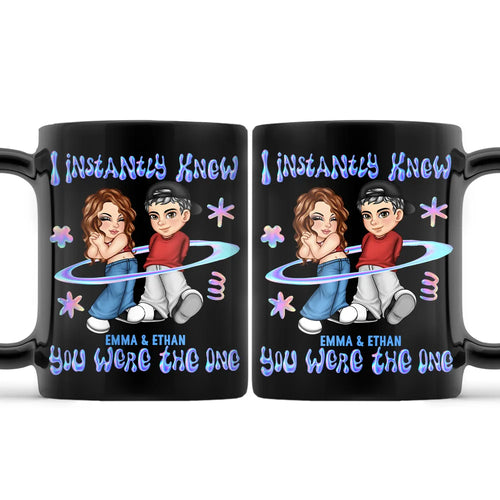 Y2K Couple I Instantly Knew You Were The One - Personalized Black Mug