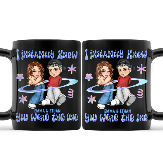 Y2K Couple I Instantly Knew You Were The One - Personalized Black Mug