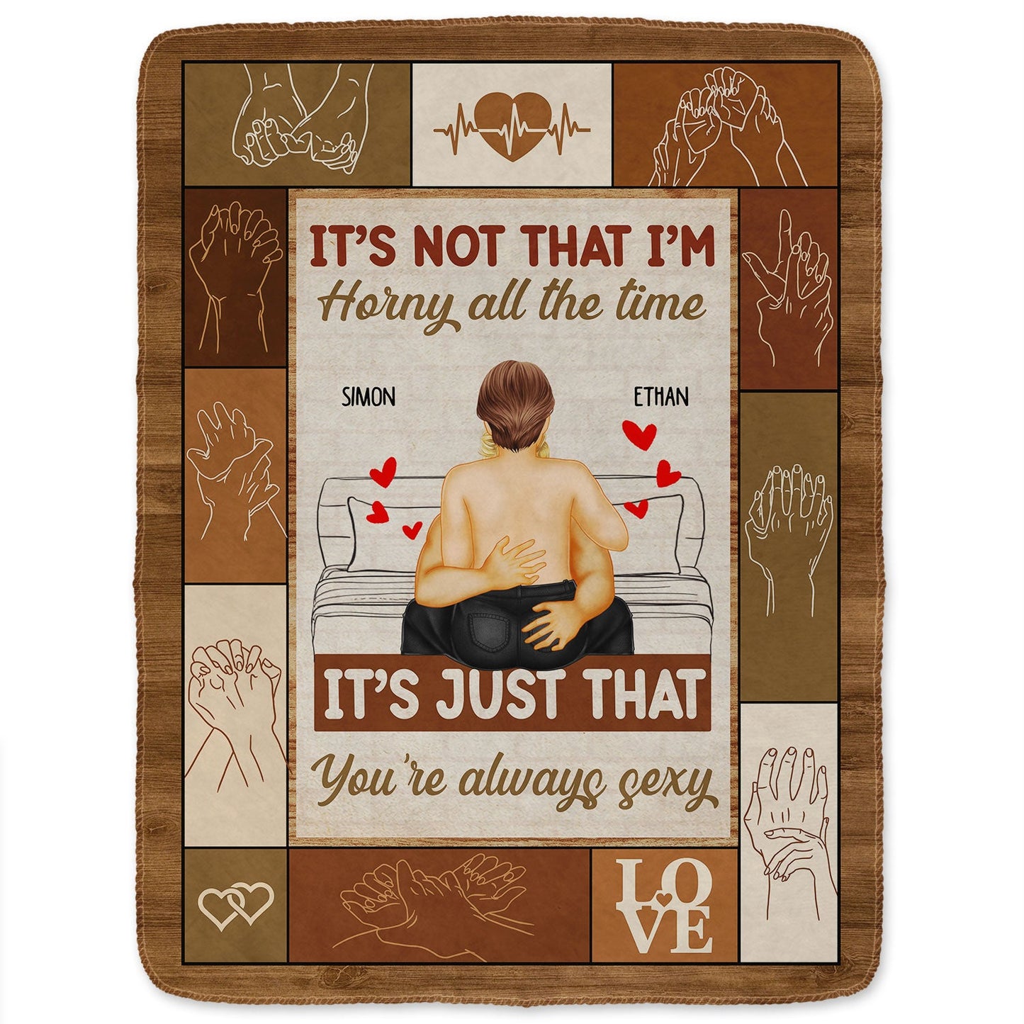 Couple Kissing It's Just You Always Sexy - Gift For Couples - Personalized Fleece Blanket