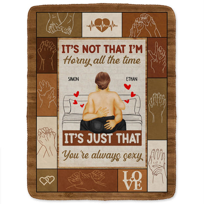 Couple Kissing It's Just You Always Sexy - Gift For Couples - Personalized Fleece Blanket