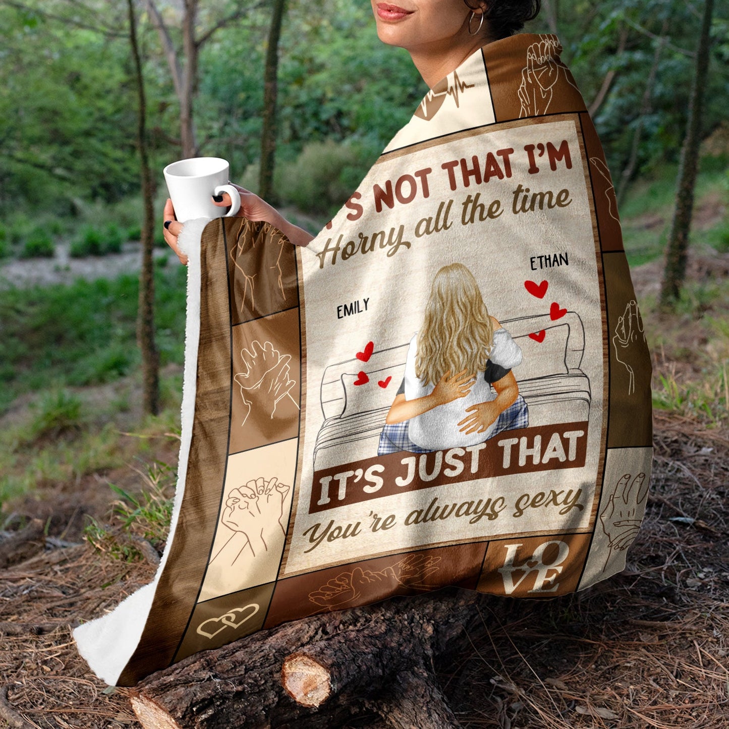 Couple Kissing It's Just You Always Sexy - Gift For Couples - Personalized Fleece Blanket